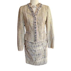 Vintage WWorth 2pc Tweed Jacket & Skirt Set